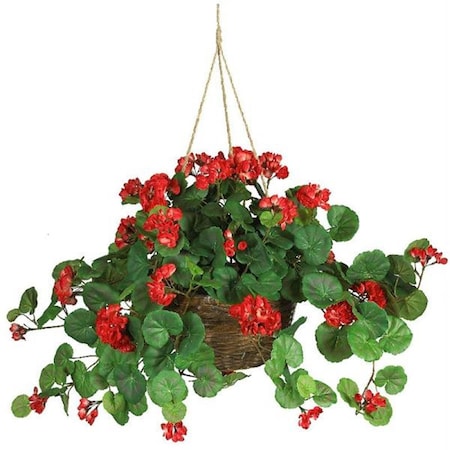Nearly Natural Geranium Han/ Ng Basket Silk Plant 6609-RD